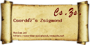 Csordás Zsigmond névjegykártya