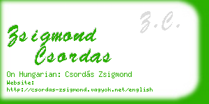 zsigmond csordas business card
